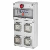 Matériel électrique Coffret de chantier étanche 4x2P + T 16A + Bouton arrêt d'urgence