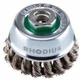 Abrasif Brosse boisseau 65x20xM14 inox 0.50mm ETBZ torsadé Rhodius