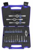 Coffret de filieres M4-M12 + porte filières + tarauds et peigne
