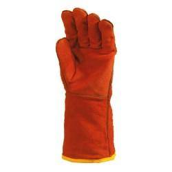 Gant anti-chaleur crte vachette rouge doubl&eacute; molleton (la paire/paquet de 12) BGT