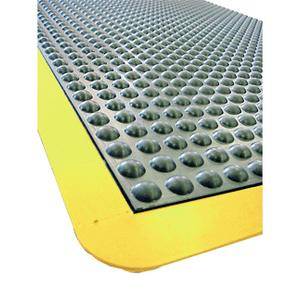 Produit d'hygi&egrave;ne Tapis ergo. 100% caoutchouc 900 x 1200 ep:16mm noir/jaune anti-d&eacute;rapant BGT