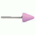 Finition Meule sur tige A11 &Oslash;21 hauteur 45 mm Conique Corindon rose Cibo