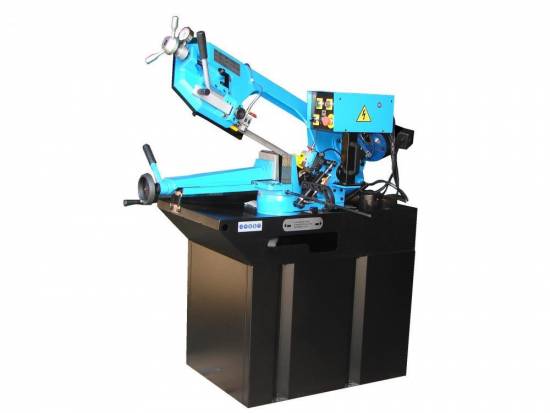 Machine Outil Scie a ruban 220mm descente assist&eacute;e arrosage serrage rapide 2 vitesses coupe a droite