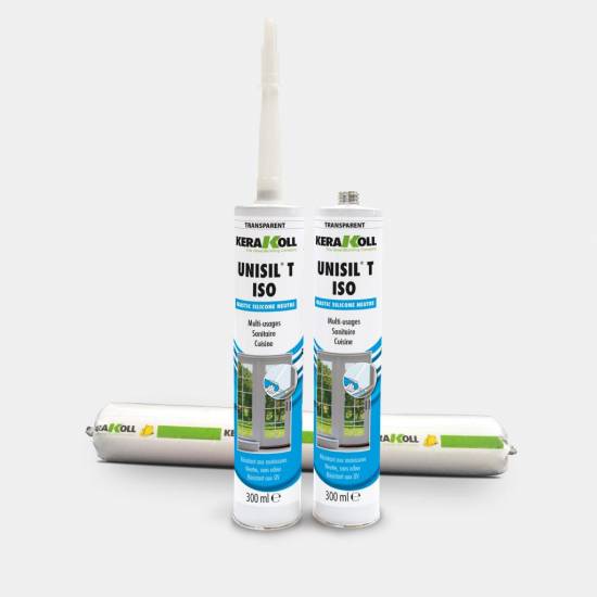 Colle et Etanch&eacute;it&eacute; Mastic silicone neutre UNISIL T ISO 300 ml transparent KeraKoll
