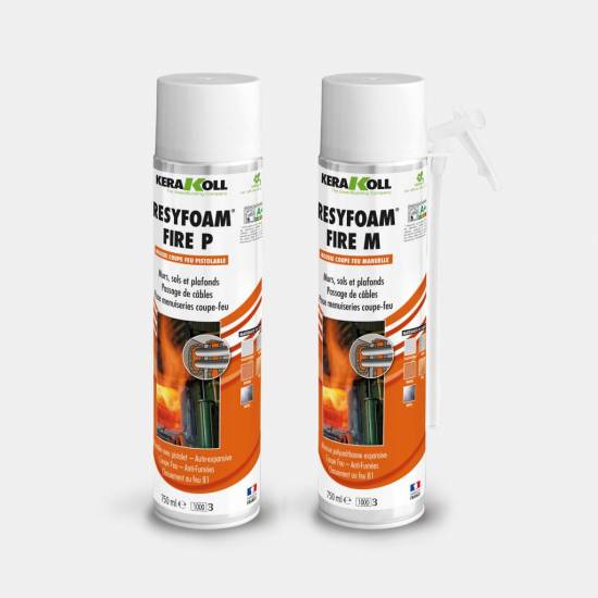 Colle et Etanch&eacute;it&eacute; Mousses polyur&eacute;thannes RESYFOAM FIRE M 750ml manuelle coupe feu KeraKoll