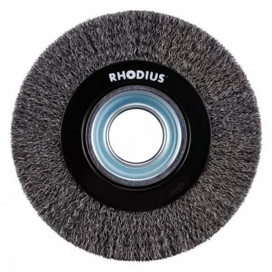 Abrasif Brosse Touret SRBWST 150 x 18 x 29 x 32 0.3 ondul&eacute; acier laitonn&eacute; Rhodius