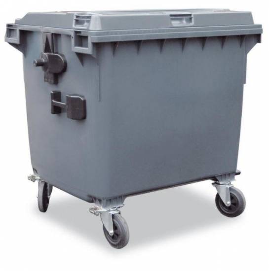 Mobilier Poubelle contenair &agrave; dechets 660L grise