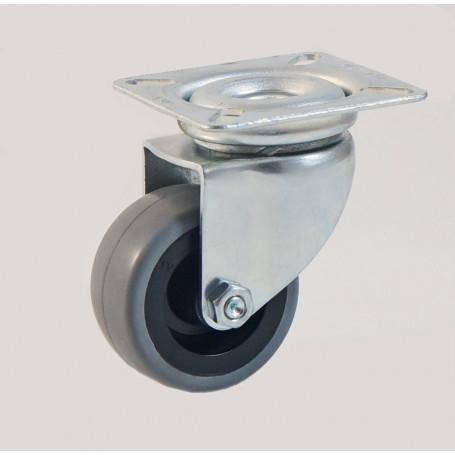 Manutention Roulette piv &agrave; platine serie MG/11 &Oslash;100 lisse Non tachant plat 60 x 60
