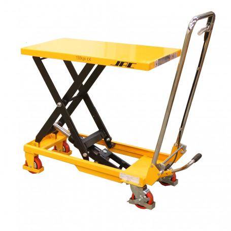 Manutention Table &eacute;l&eacute;vatrice double ciseau 150kg plateau 700x450mm lev&eacute;e 1100mm
