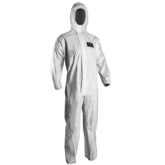 Produit d'hygi&egrave;ne COVERPRO 5S10 Combinaison SMS 50g Type 5&6 cagoule, blanc T3 L