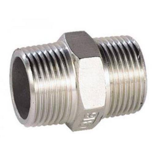 Raccord Mamelon Hexagonal M/M 1" Inox