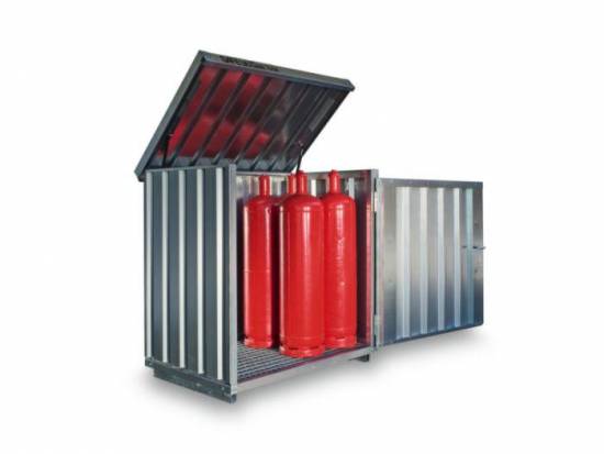 Mobilier Cabine pour bouteilles de gaz 11 x 33kg 1470 x 1420 x 1080mm toit rabatable acier galvanis&eacute;
