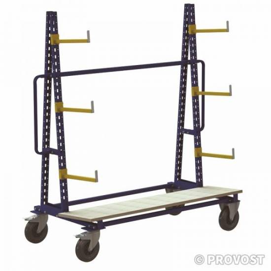 Stockage Retention Chariot ratelier bras avec but&eacute;es 50mm Roues &Oslash; 200 mm Hauteur 1480 mm