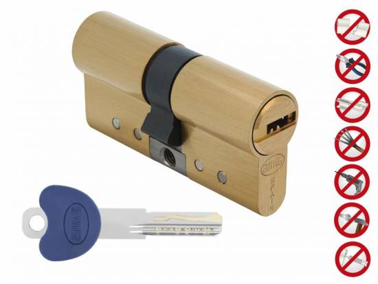 Visserie Fixation Cylindre haute s&eacute;curit&eacute; laiton chrom&eacute; mat 40x40mm