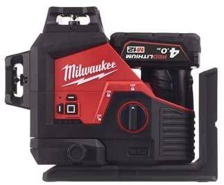 Perceuse Laser Vert 3 Lignes 360&deg; M12 3 PL-0C Livr&eacute; avec 1 Batterie 4.0 Ah 1 chargeur 1 Coffret Milwaukee