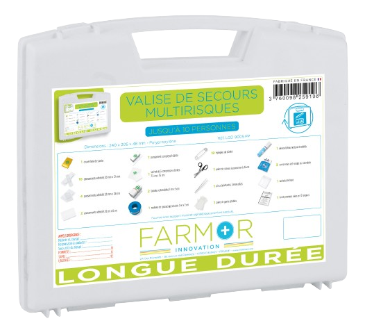 Produit d'hygi&egrave;ne Valise de secours Longue duree 10 personnes