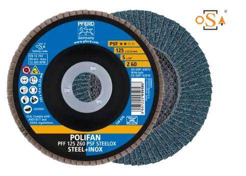 Abrasif Disques &agrave; lamelles plat GR 60 POLIFAN ** Z PSF STEELOX Pferd