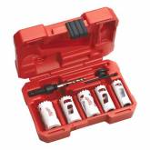 Coffret scies cloches 25-32-40-54-68-76 2fixtex et 2 forets pilotes Milwaukee