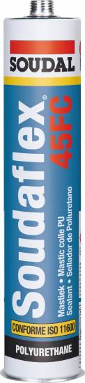 Colle et Etanch&eacute;it&eacute; Mastic colle PU Soudaflex 45FC gris (cartouche 300ml) Soudal