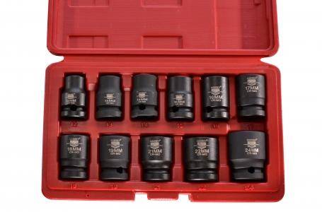 Outillage a main Coffret douilles chocs 1/2 6P 12-24mm 11 pi&egrave;ces Cedrey
