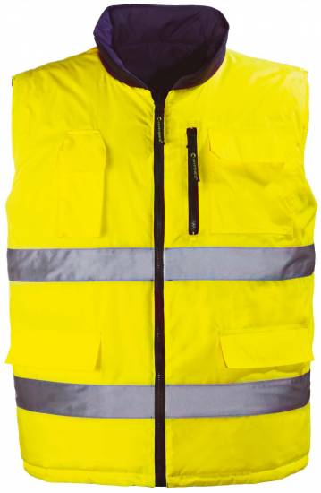 Veste Gilet r&eacute;versible HI WAY jaune/gris taille XL BGT