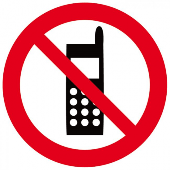 Signalisation Panneau interdiction telephone &Oslash;300 mm PS Choc 3mm Taliaplast