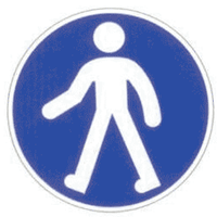 Signalisation Panneau passage pieton obligatoire &Oslash;300 PS choc 3 mm Taliaplast
