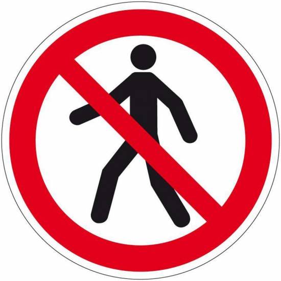 Signalisation Panneaux interdit aux pi&eacute;tons &Oslash;300 PS choc 3 mm Taliaplast