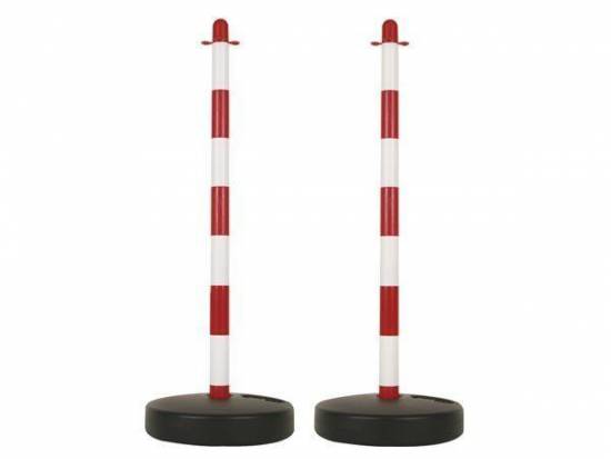 Signalisation Poteau polyethylene &Oslash;40 Rouge/Blanc Base remplissable eau/sable = 4kg BGT
