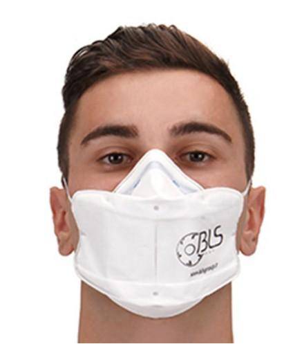 Voie respiratoire Masque pliable FFP3 NR D valve &eacute;lastique soud&eacute;e BLS