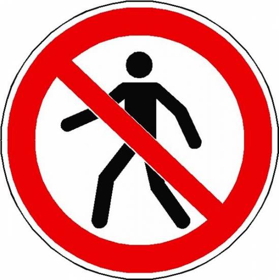 Signalisation Pochoir Passage pieton interdit en PVC r&eacute;utilisable BGT