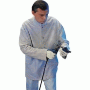 Veste de soudeur enti&egrave;rement en cro&ucirc;te de bovin naturelle fermeture par pressions, col officier. BGT