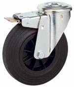Element standard Roue &Oslash;100 caoutchouc noir monture oeil frein BGT