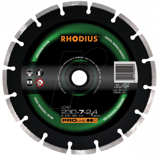 Meulage Disque diamant &Oslash;125x10x2,2x22,23 Proline Rhodius