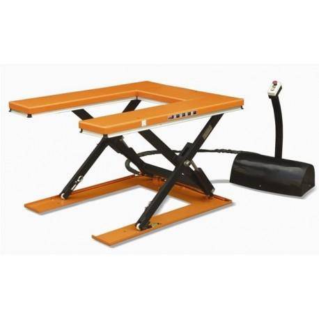 Divers Table elevatrice en U 1Tonne plateforme 1450x1000 HT basse repli&eacute;:85mm 280kg 380v 1.1kw BGT
