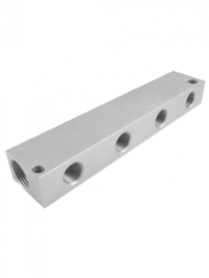 Fluiditique Bloc de distribution Entr&eacute;e 2 x 3/8 Sortie 3 x 1/4 Prevost