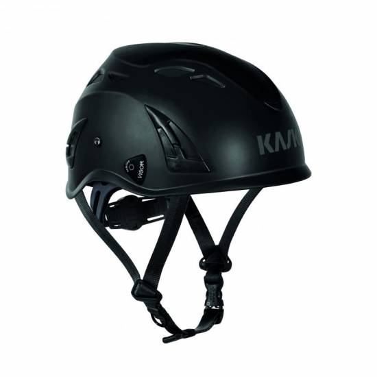 Anti-chute OBSOLETE VOIR WHE00104-210 Casque monteur Plasma AQ Noir, r&eacute;glage facile par molette, jugulaire, 390 gr EN 397 KASK