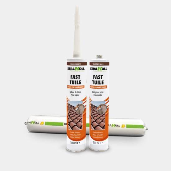 Colle et Etanch&eacute;it&eacute; Mastic PU collage de tuiles polym&eacute;risation rapide FAST TUILE 300 ml couleur tuile KeraKoll