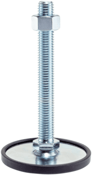 Element standard Pied de machine avec syst&egrave;me anti-d&eacute;rapage, avec tige filet&eacute;e 40 x M10 x 100 acier Halder