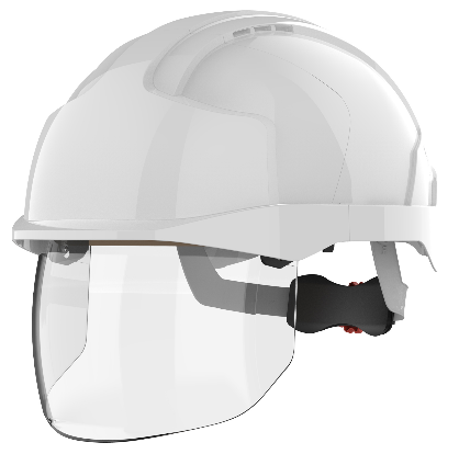 Divers Casque de s&eacute;curit&eacute; EVO&reg; VISTAshield&trade; non ventil&eacute;, blanc/capot blanc avec &eacute;cran int&eacute;gr&eacute; anti-bu&eacute;e, anti-rayures KN EN397 EN50365 JSP
