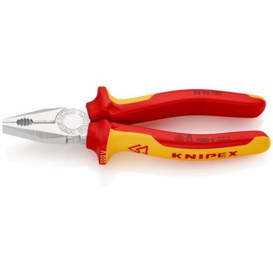 Outillage a main Pince universelle 180mm avec tranchant isol&eacute;e 1000V Knipex