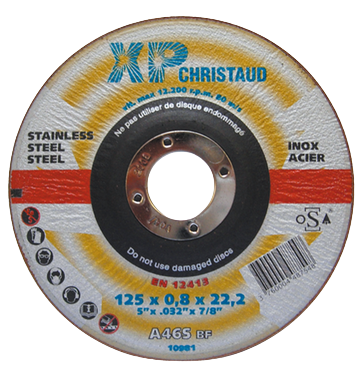 Tron&ccedil;onnage Disque F100 XP Inox &Oslash;125x0.8 MD sans ferrite BGT