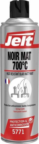 Aerosol Peinture Noir Mat haute temperature 700&deg;C Jelt